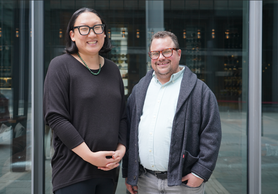 Andy Marra and Rodrigo Heng-Lehtinen stand side-by-side while smiling confidently at the camera. 